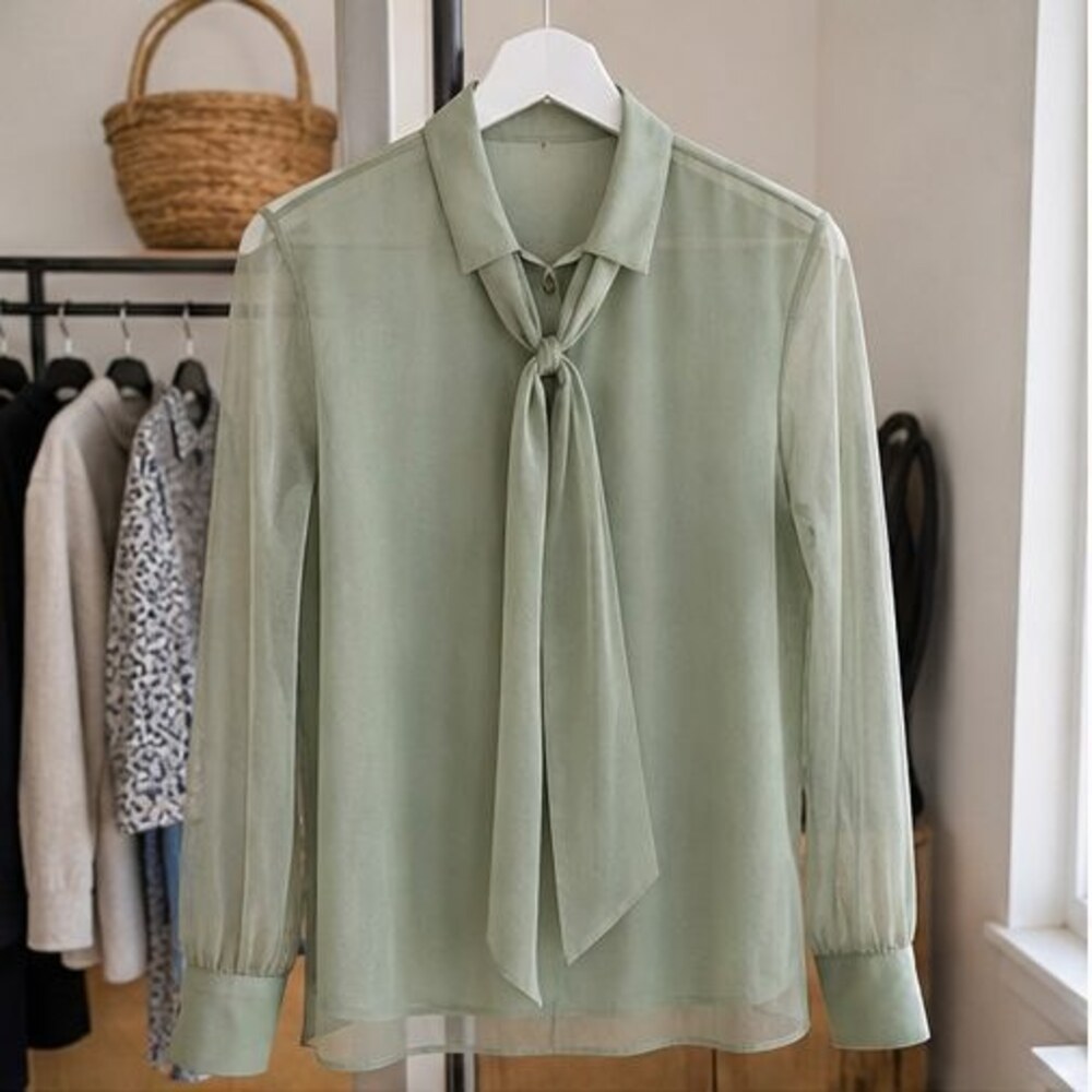 Sage Pleated Blouse